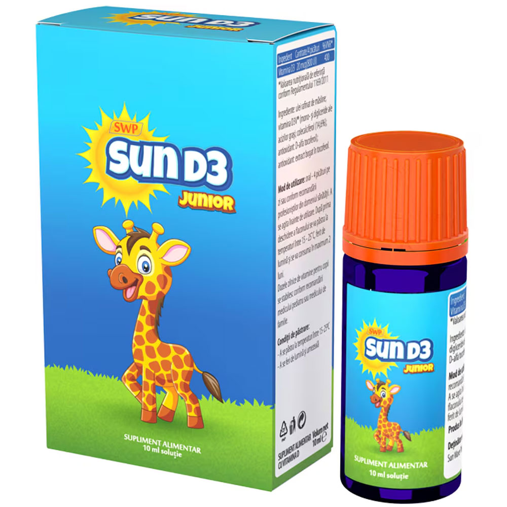 Sun D3 Junior Picaturi, 10ml, Sun Wave Pharma
