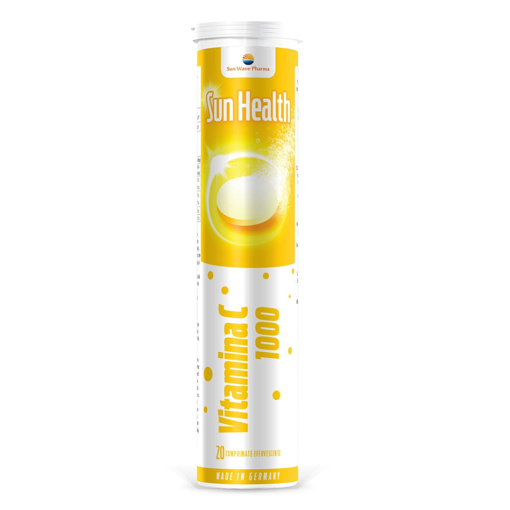 Vitamina C 1000mg Sun Health, 20 Comprimate Efervescente, Sun Wave Pharma