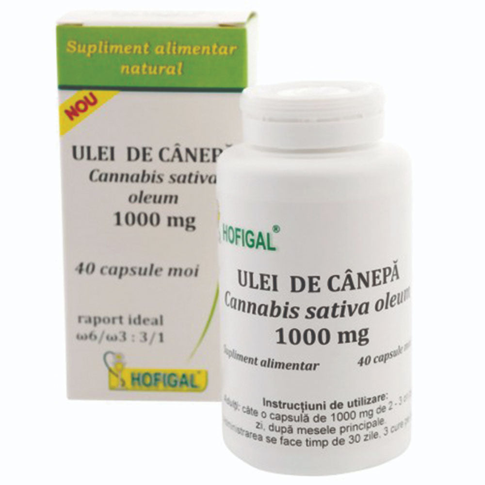 Ulei de canepa 1000mg, 40 Capsule, Hofigal