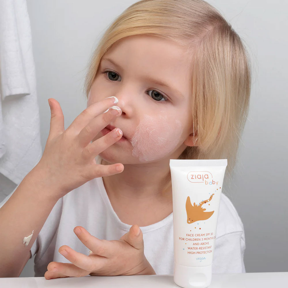Crema de fata pentru copii cu SPF30, resistenta la apa, 50ml, Ziaja