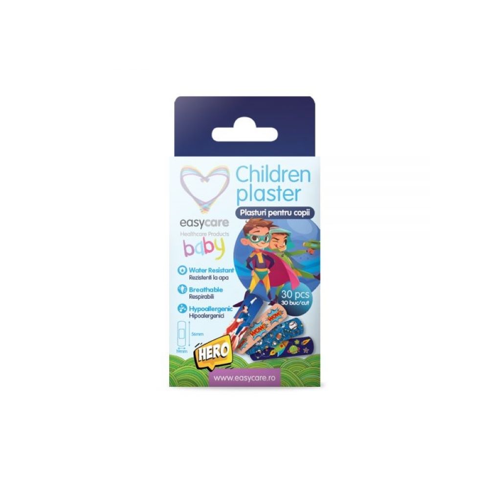 Plasturi pentru copii Hero, 56x19 MM, 30 bucati, Easycare