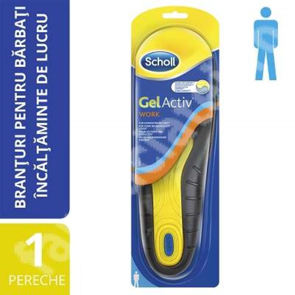 Branturi pentru barbati Gel Activ Work, marimea 40 - 46.5, 2 bucati, Scholl
