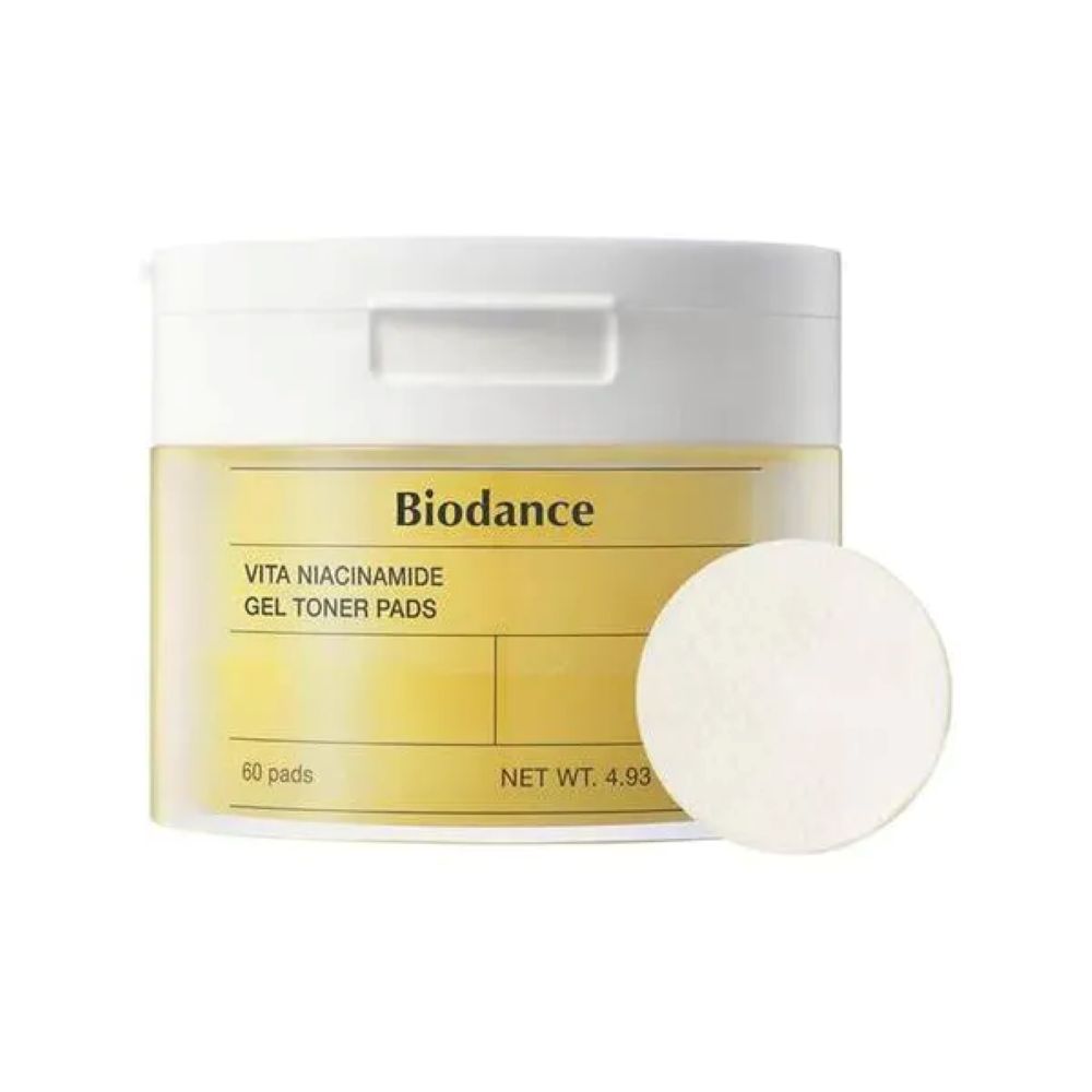 Dischete tonice iluminatoare cu niacinamida Vita Niacinamide Gel Toner Pads, 60 bucati, Biodance