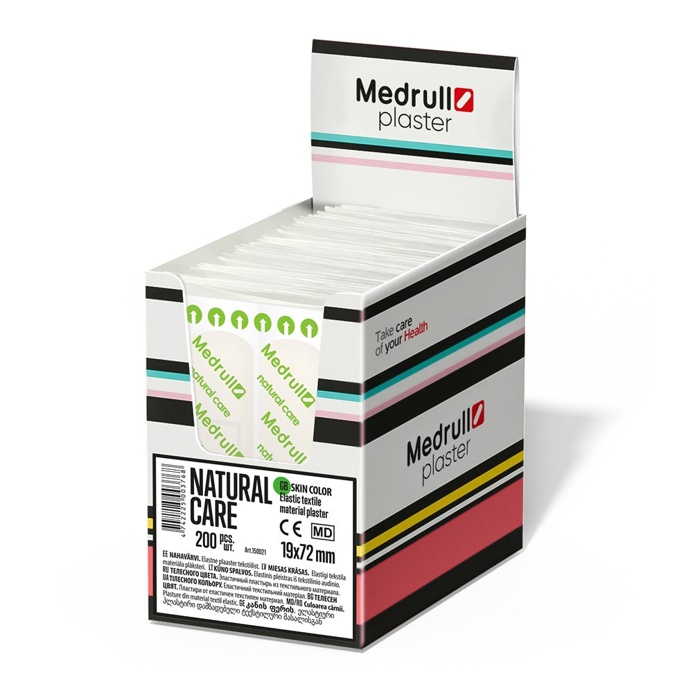 Plasturi individuali Natural Care, 19mm x 72mm, 200 bucati, Medrull