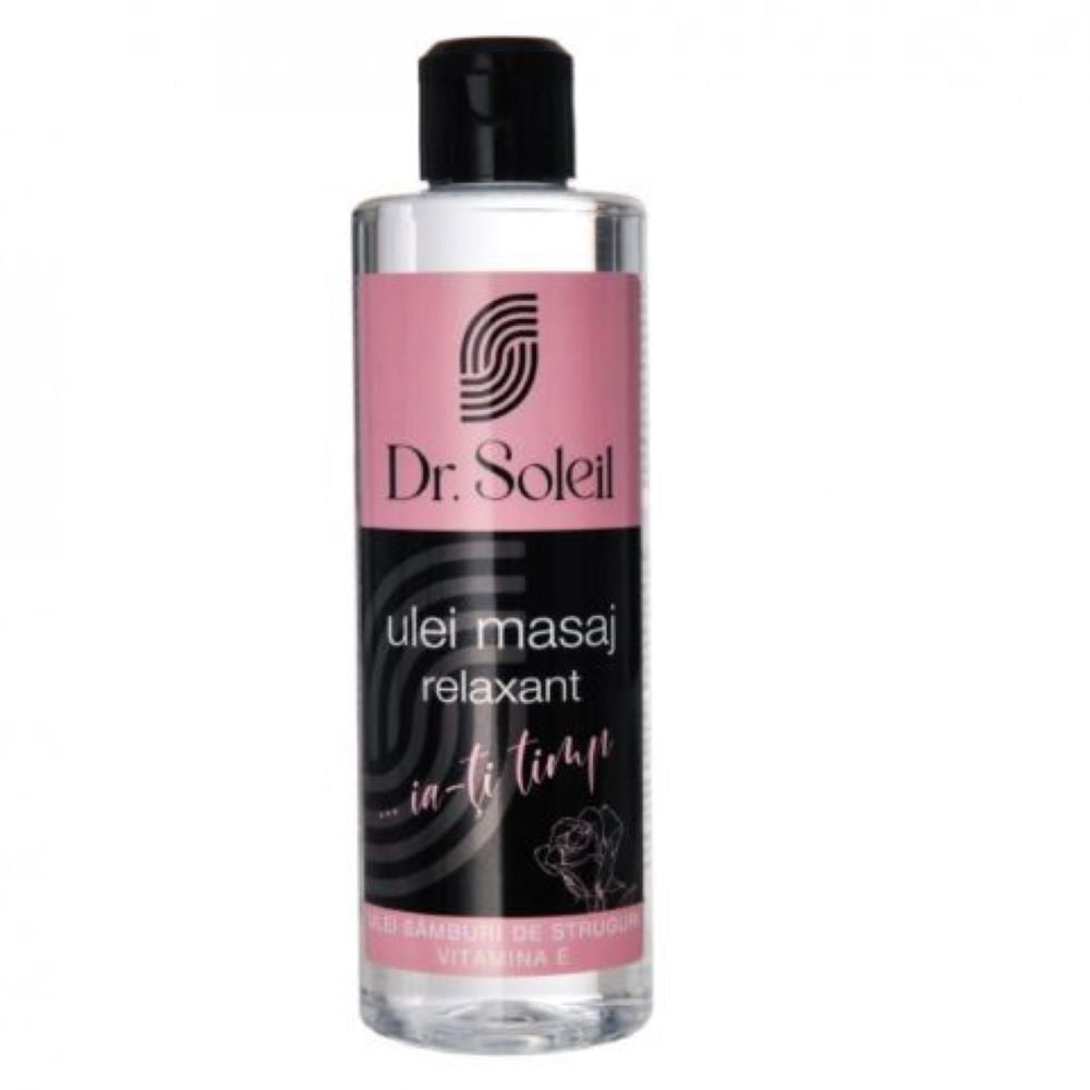 Ulei pentru masaj relaxant cu ulei din samburi de struguri si Vitamina E, 260 ml, Dr. Soleil