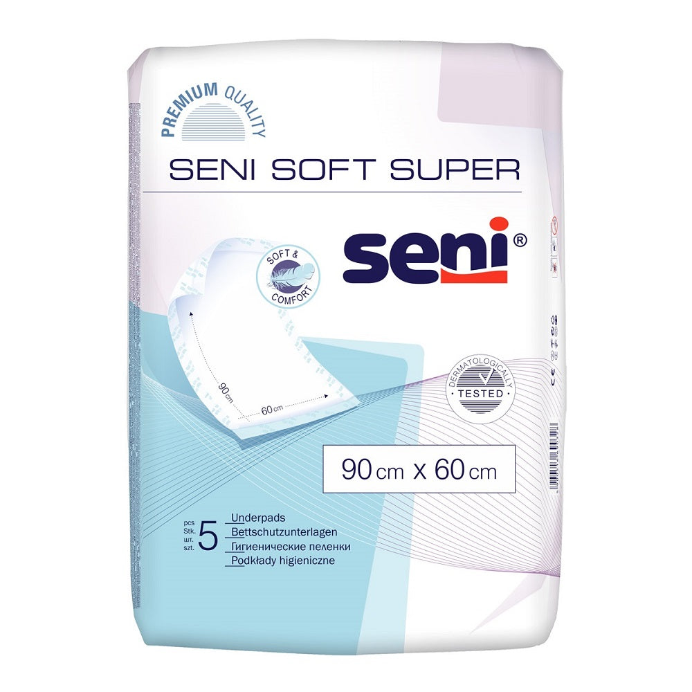 Aleze de protectie Soft Super, 90cm x 170cm, 5 bucati, Seni