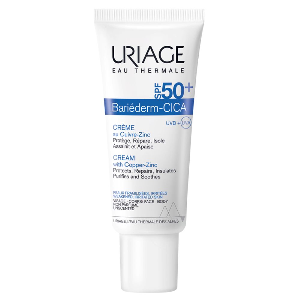 Crema cu SPF 50+ Bariederm Cica, 40 ml, Uriage