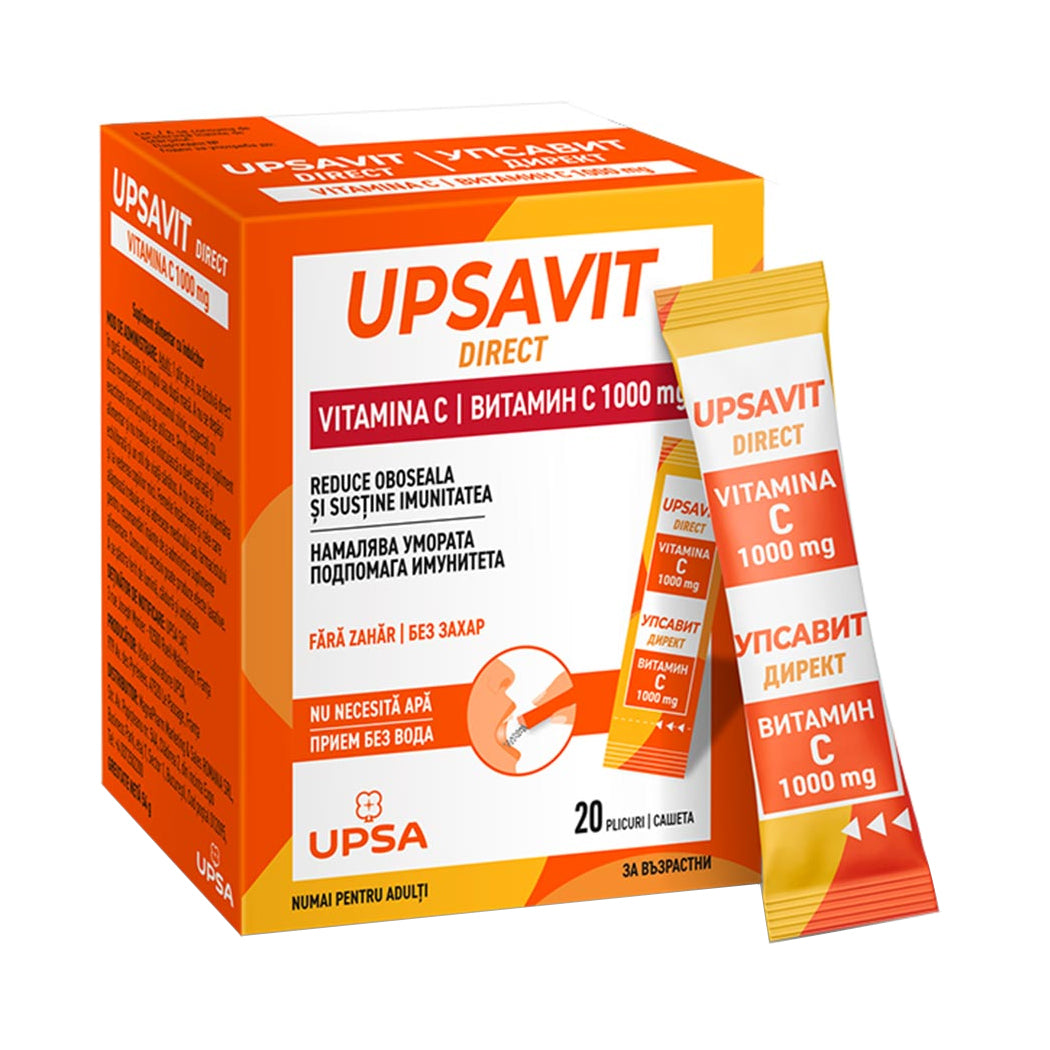 Upsavit Direct Vitamina C, 1000mg 20, plicuri orodispersabile, Upsa