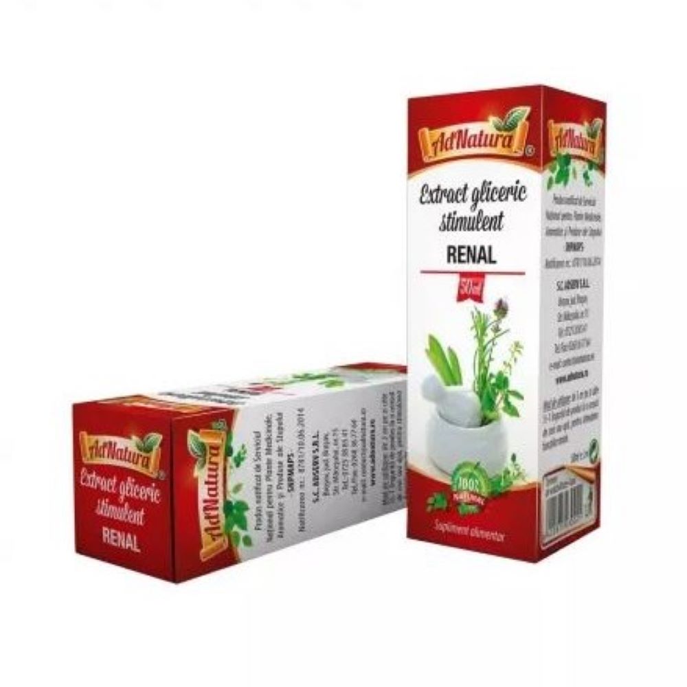 Extract gliceric Stimulent renal, 50 ml, AdNatura