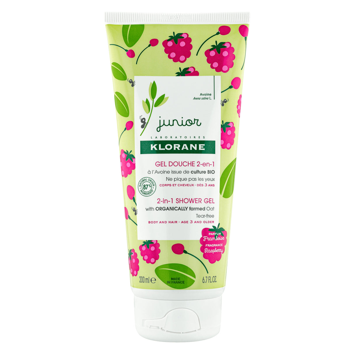 Gel de dus cu aroma de zmeura Junior, 200 ml, Klorane