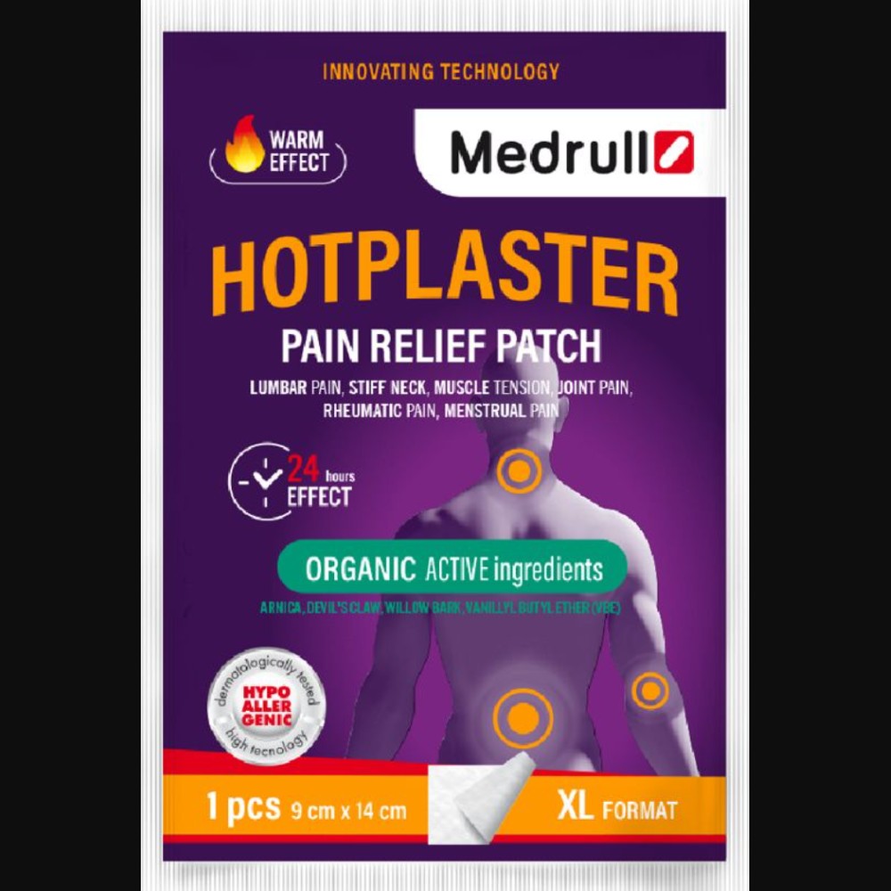 Medrull Hotplaster – Plasture termic impotriva durerii, 9 × 14 cm, 1 bucata