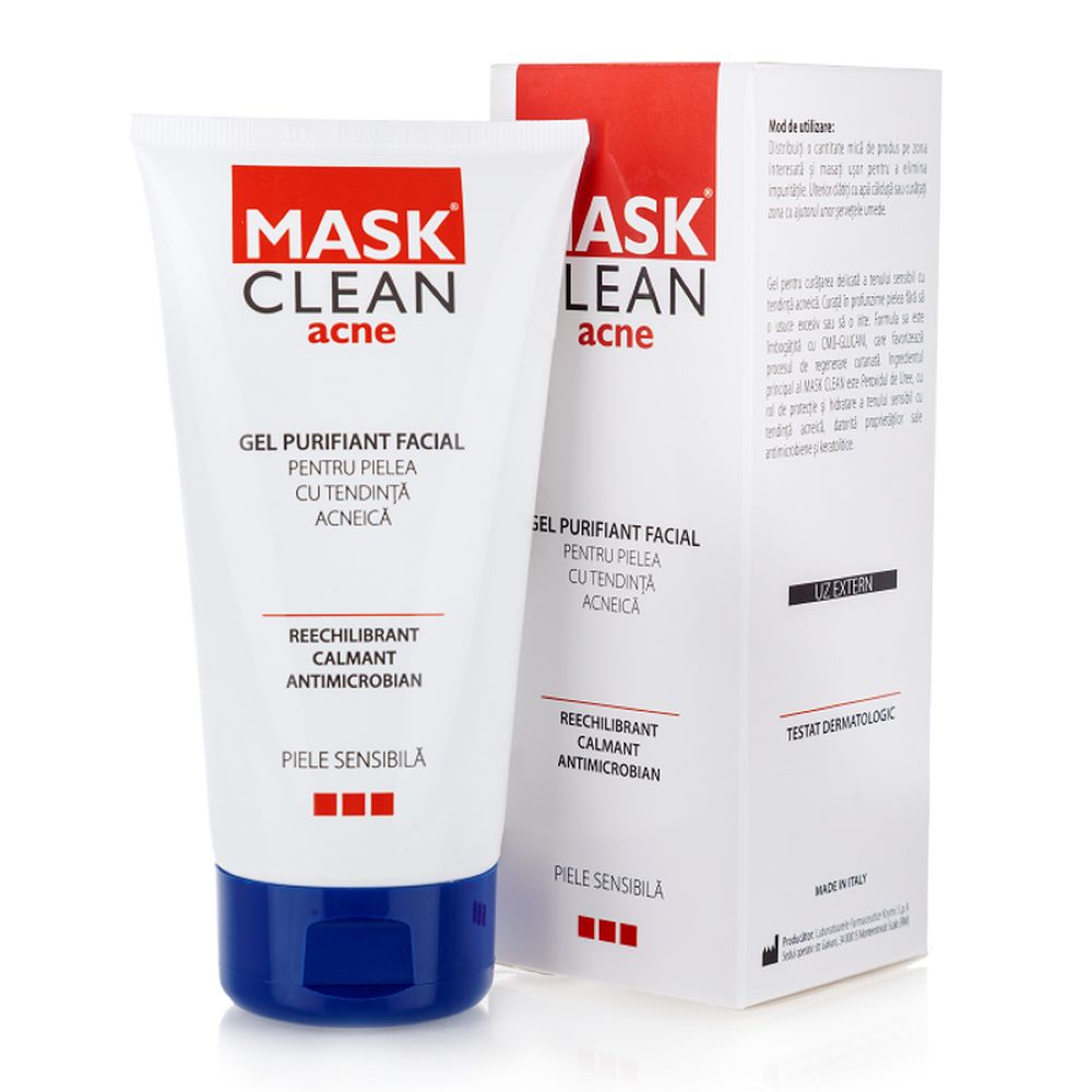 Gel purifiant facial Mask Clean Acne, 150 ml, Meditrina
