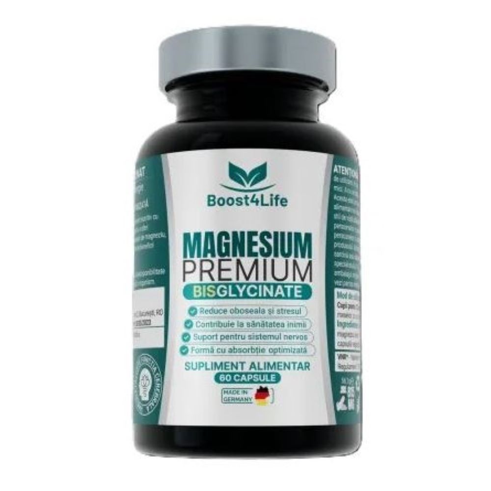Magneziu Bisglicinat Premium, 60 capsule, Boost4Life