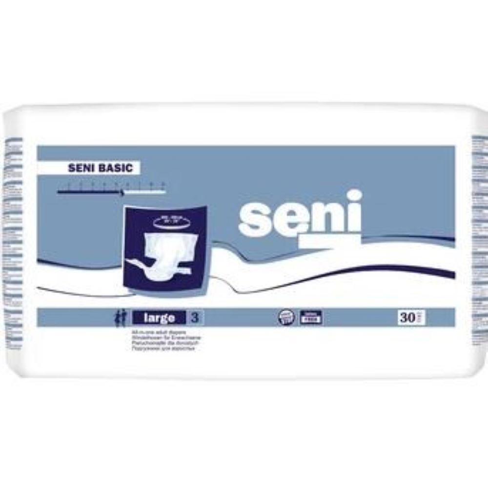 Scutece pentru adulti Basic Large, 30 bucati, Seni