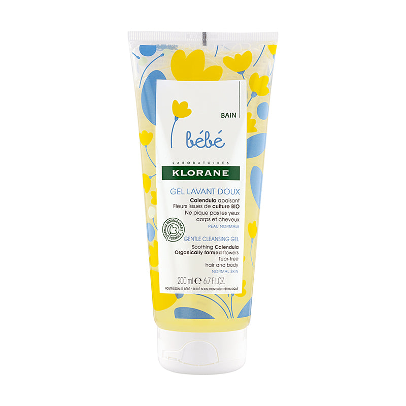 Gel spumant pentru par si corp Bebe, 200 ml, Klorane