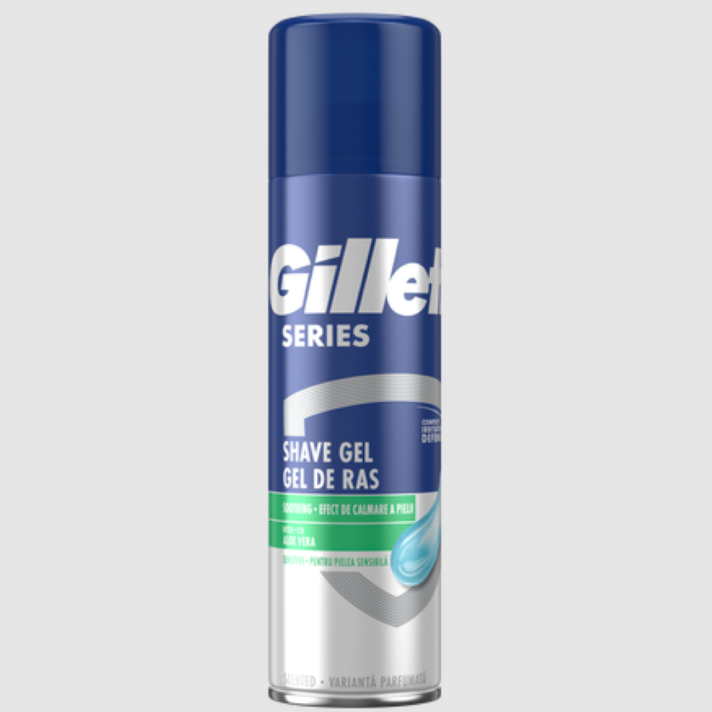 Gel de ras calmant cu aloe vera Sensitive Series, 200 ml, Gillette