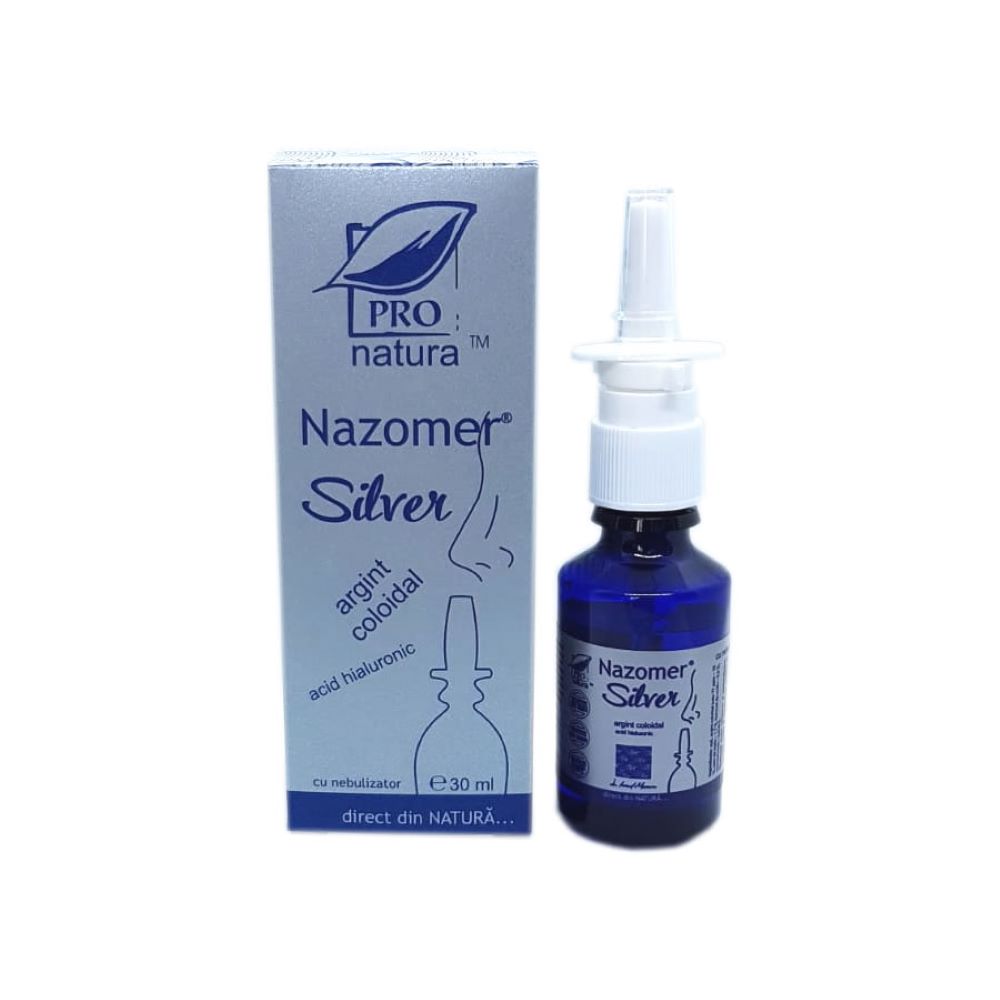 Nazomer Silver solutie salina cu argint coloidal, 30ml, Pro Natura