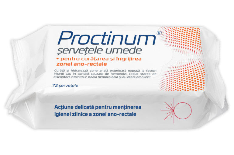 Servetele umede pentru Igiena Ano-Rectala Proctinum, 72 Bucati, Zdrovit