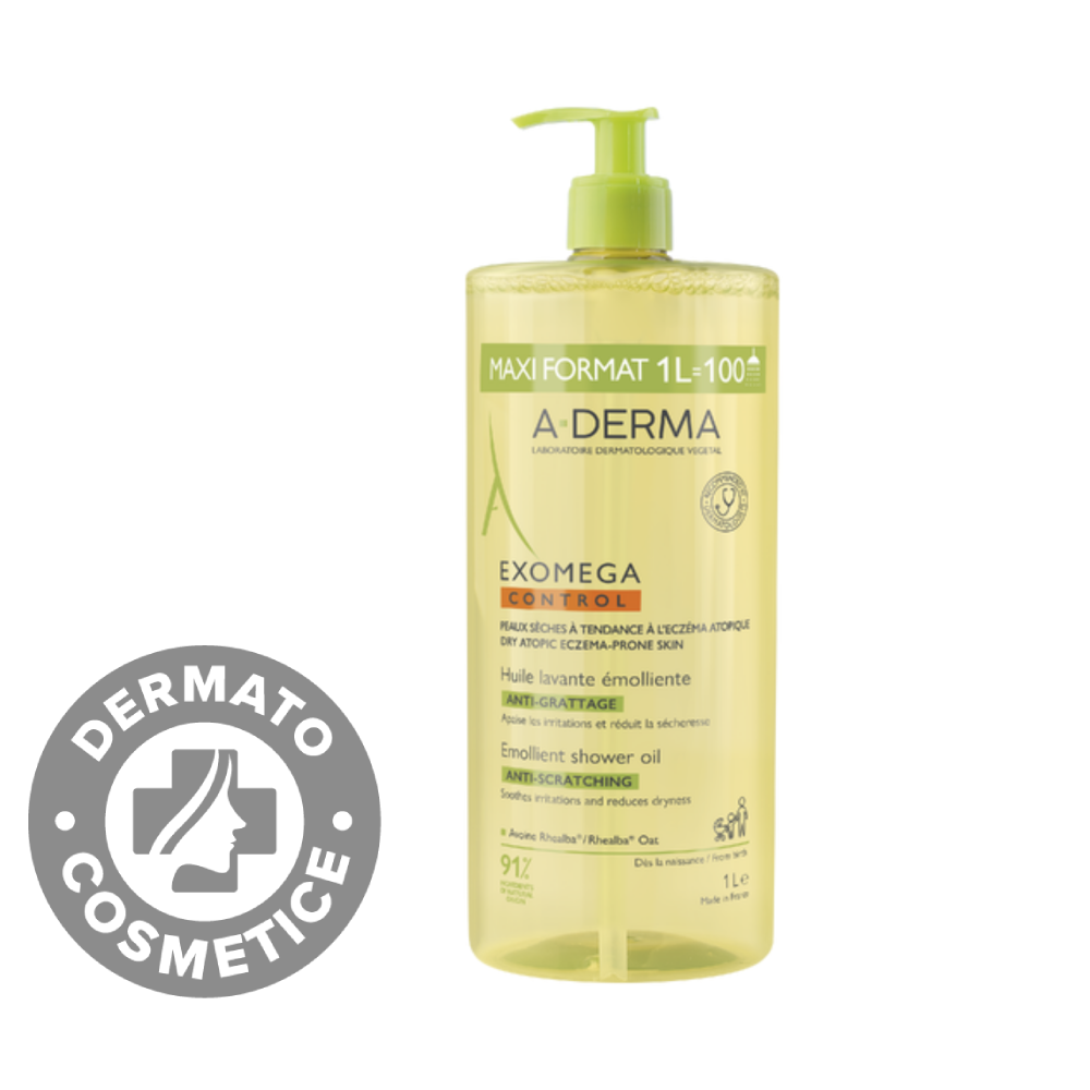 Ulei de dus emolient Exomega Control, 1000 ml, A-Derma