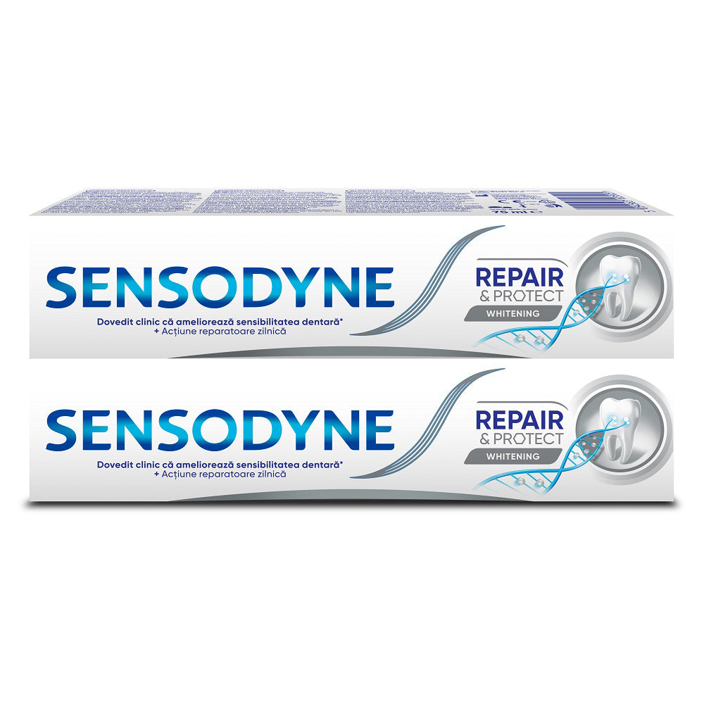 Pachet Pasta de dinti Repair & Protect Whitening, 75 ml + 75 ml, Sensodyne