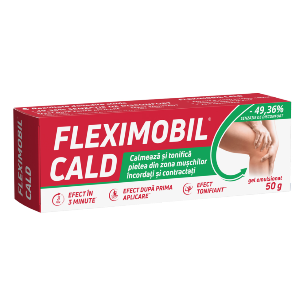 Gel emulsionat pentru muschi si articulatii Fleximobil Cald, 50 g, Fiterman Pharma