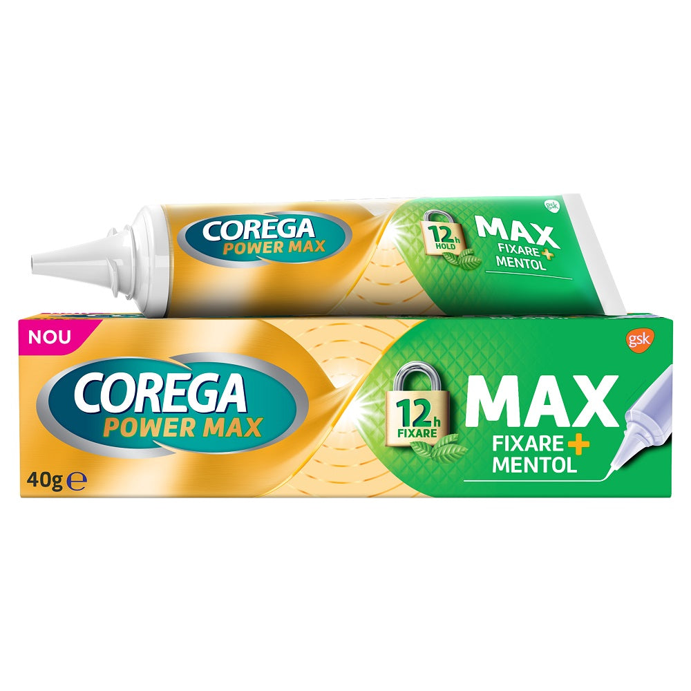 Crema adeziva pentru proteza dentara Max Fixare + Mentol Corega, 40 g, Corega