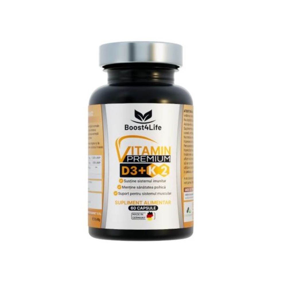 Vitamina D3 + K2 Premium GreenCaps, 60 capsule, Boost4Life