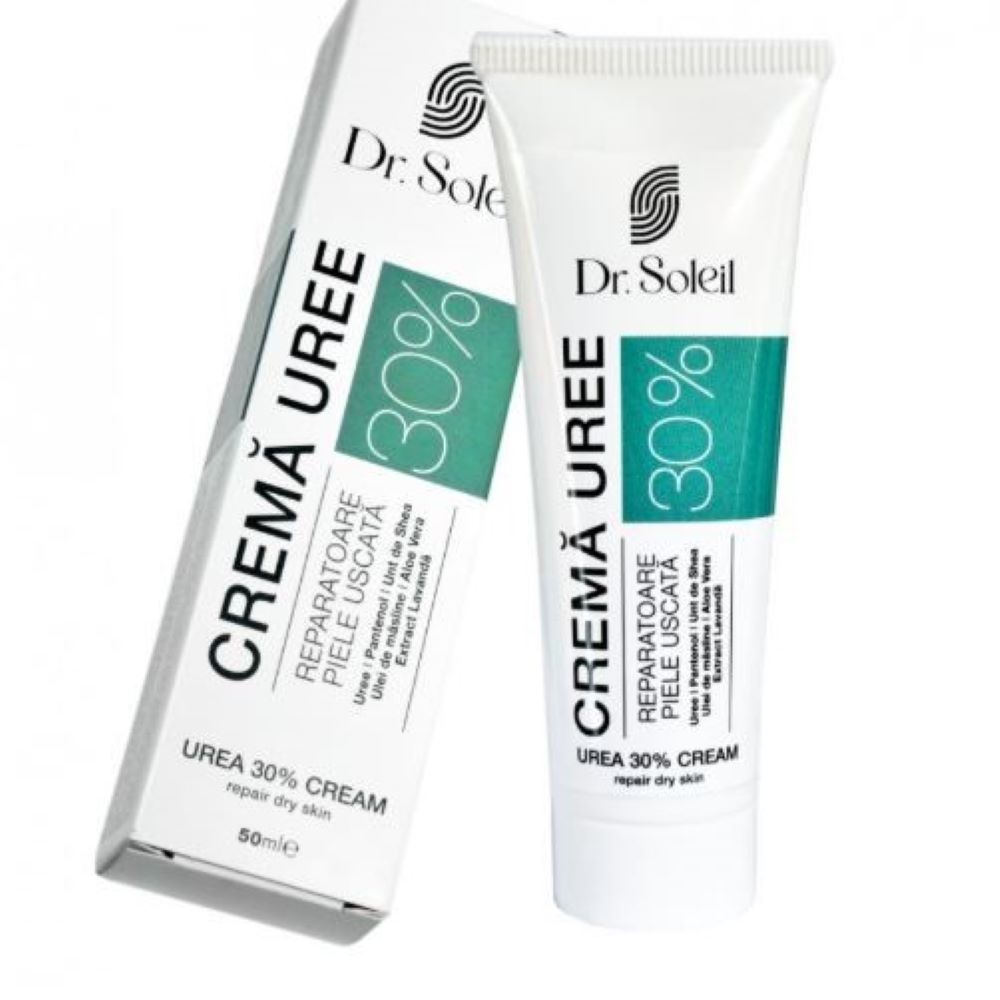 Crema uree 30% cu unt de shea, ulei de masline, aloe vera și extract lavanda, 50 ml, Dr. Soleil