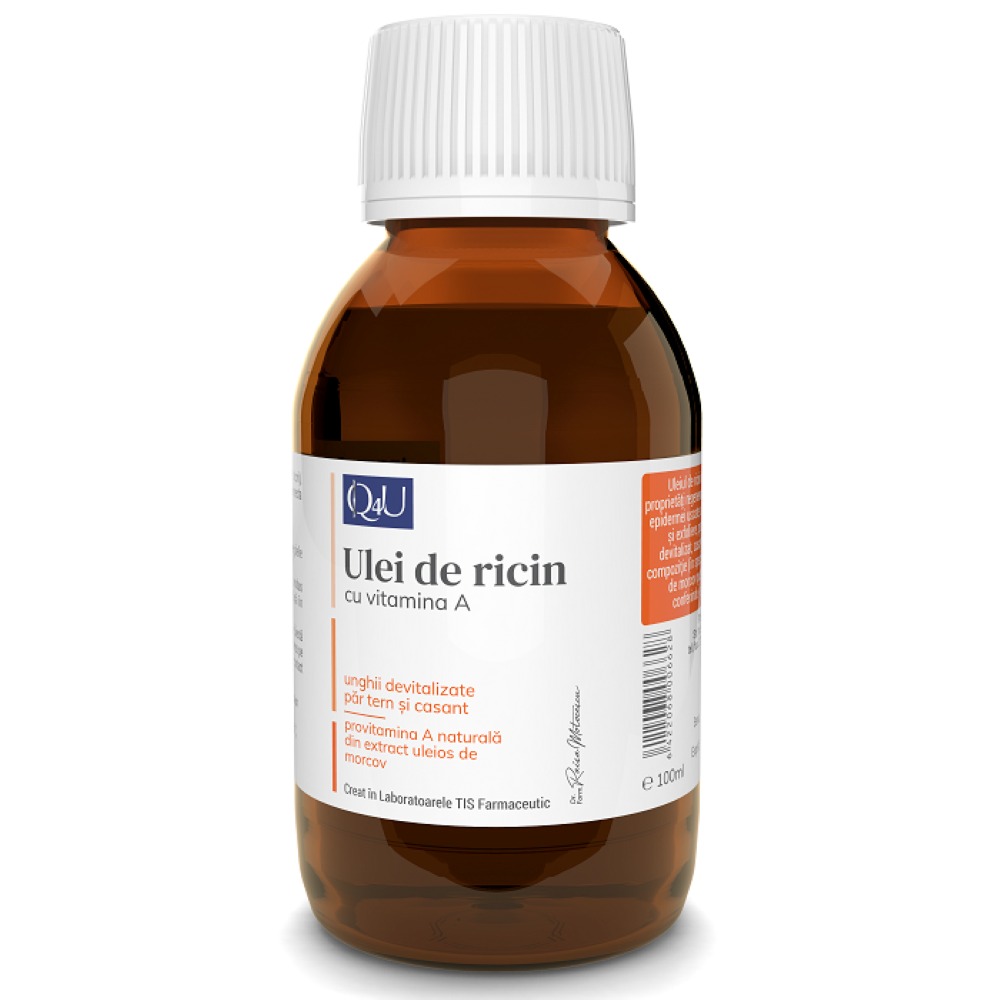 Ulei de ricin cu Vitamina A Q4U, 100ml, Tis Farmaceutic
