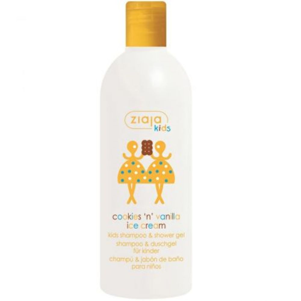 Sampon si gel de dus cu prajituri si inghetata de vanilie pentru copii, Cookies And Vanilla Ice Cream, 400 ml, Ziaja