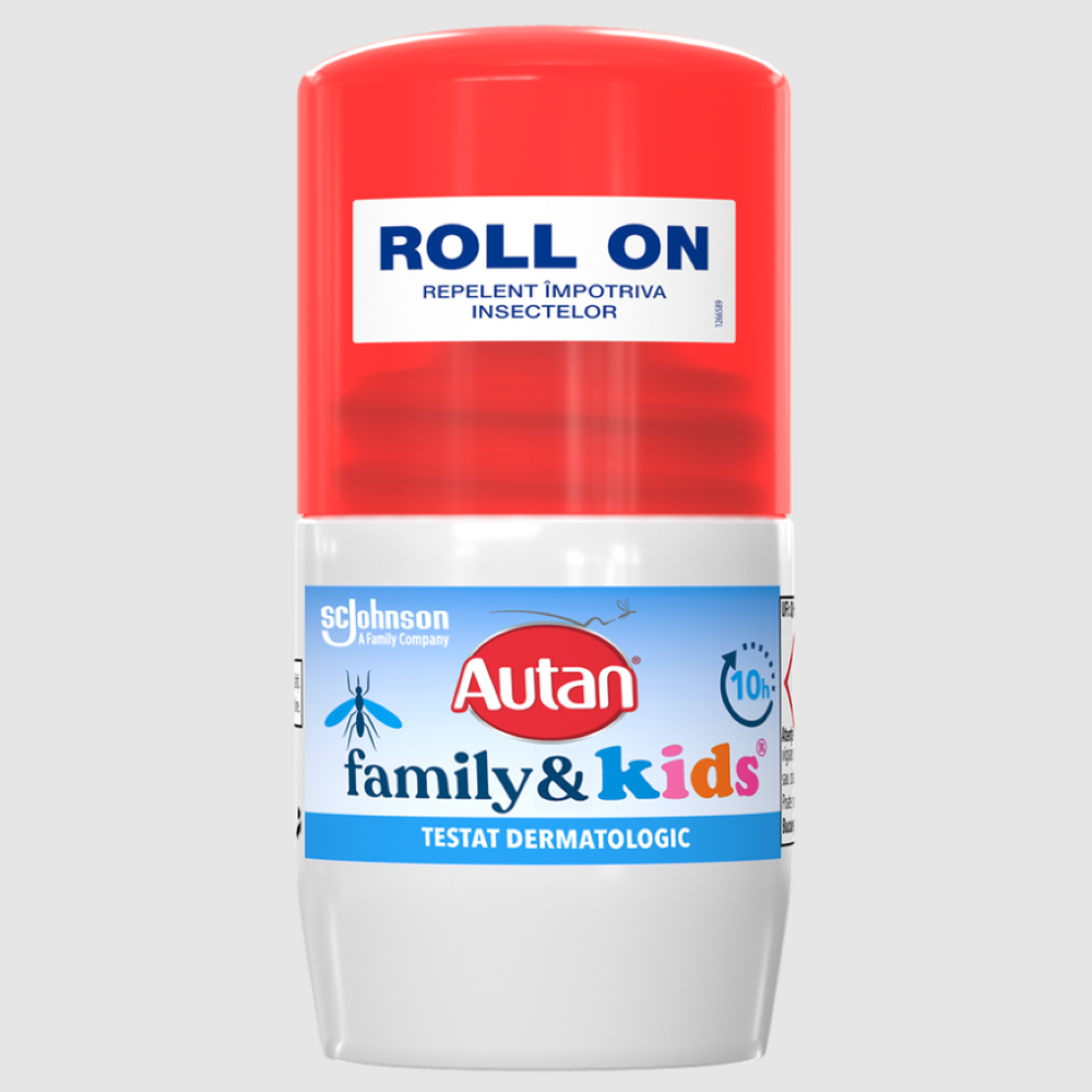 Roll-on lotiune repelent impotriva insectelor Family&Kids, 50 ml, Autan