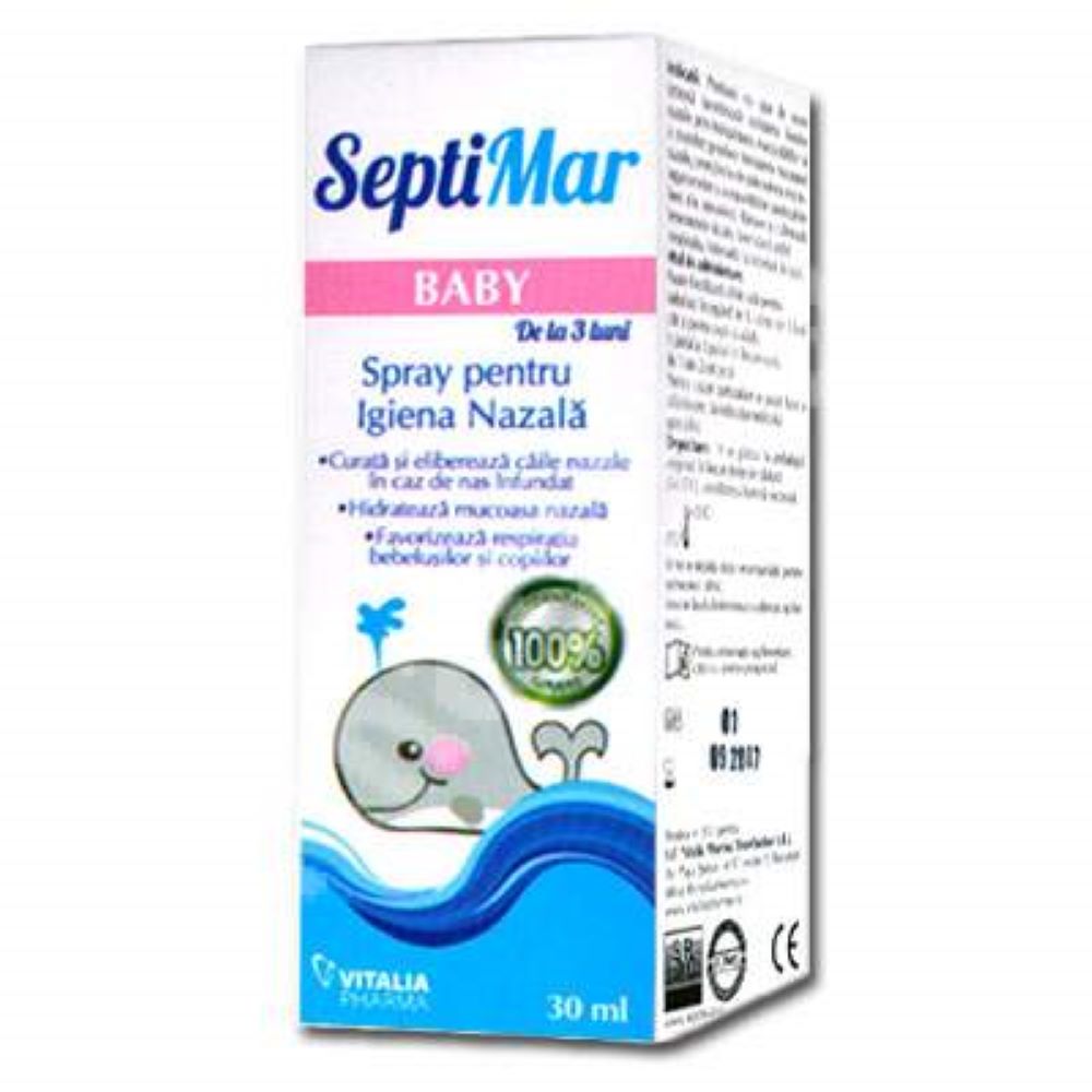 Spray nazal cu Apa de Mare Izotona, 30ml, Septimar Baby