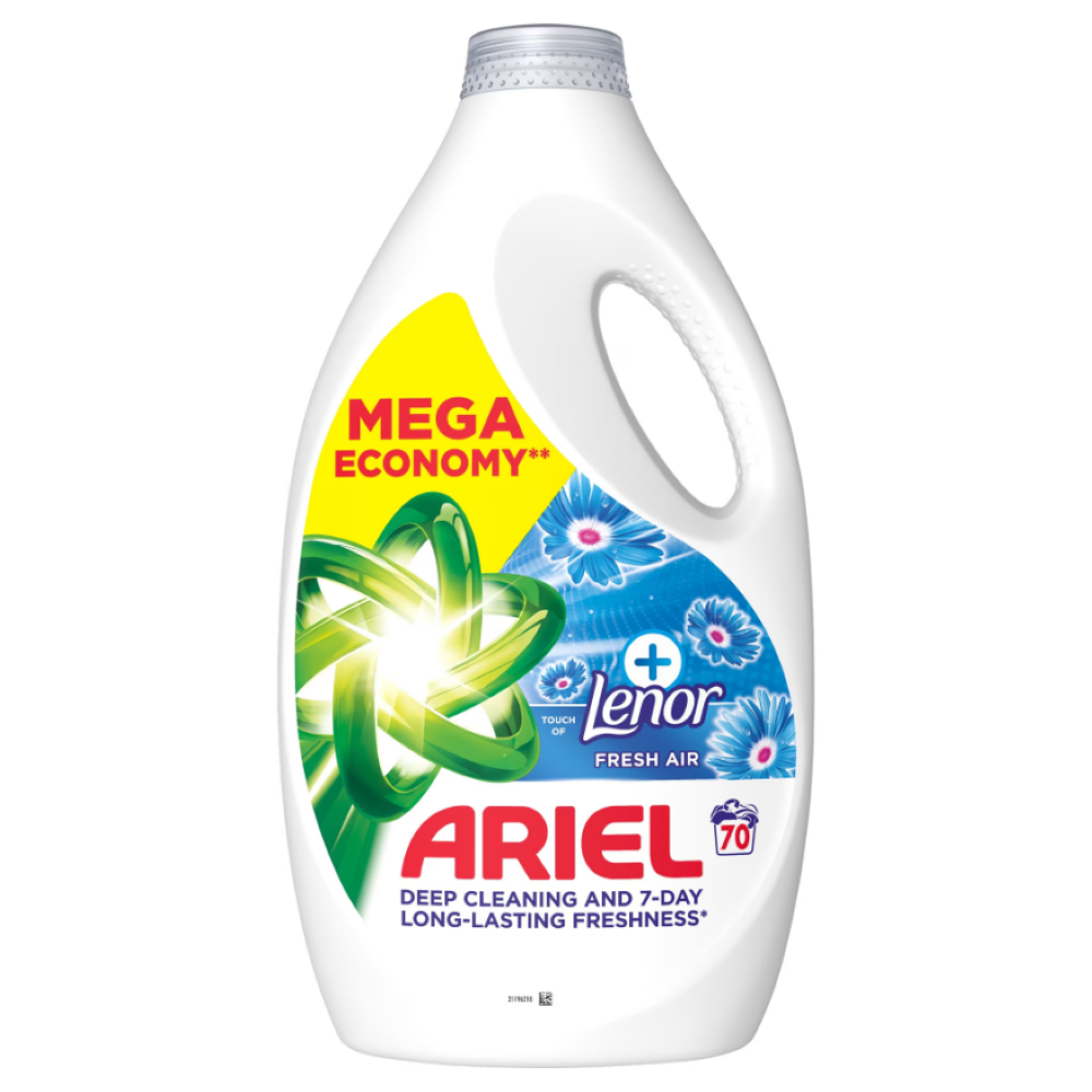 Detergent lichid pentru rufe Fresh Air cu Lenor, 3.15 L, Ariel, 70 spalari