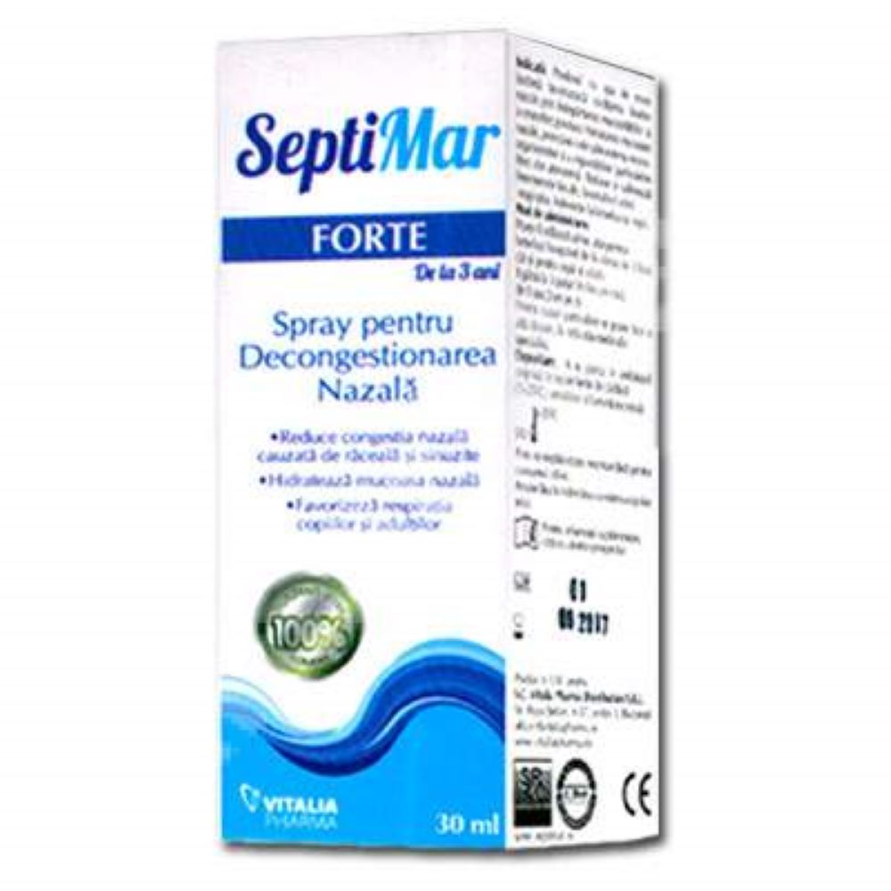 Spray nazal cu Apa de Mare Hipertona, 30ml, Septimar Forte