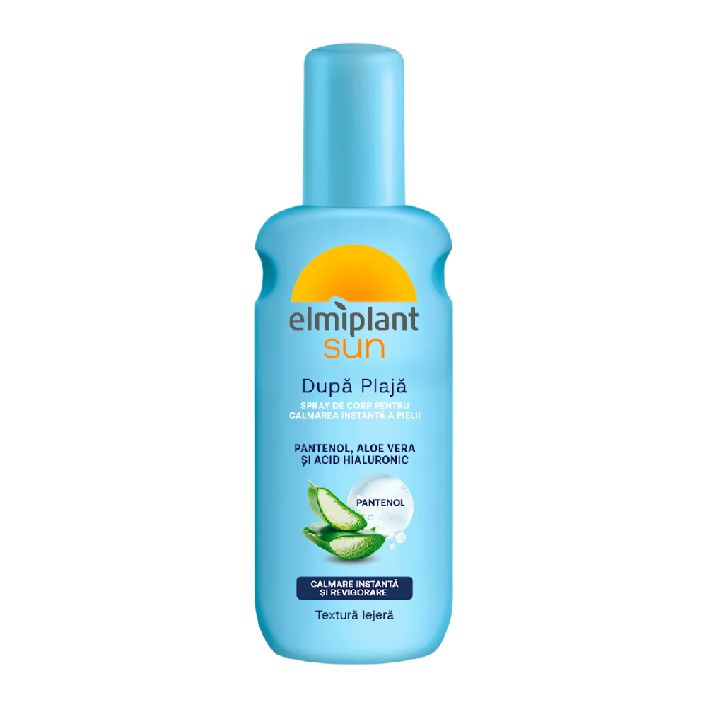 Lotiune spray dupa plaja cu panthenol, aloe vera si acid hialuronic, 200 ml, Elmiplant Sun