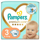Scutece pentru bebelusi Premium Care, Marimea 3, 6-10kg, 78 Bucati, Pampers