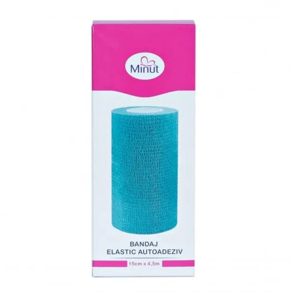 Bandaj elastic autoadeziv verde 15cm x 4,5m, Minut
