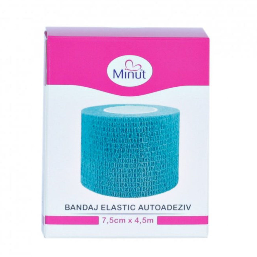 Bandaj elastic autoadeziv verde 7,5cm x 4,5m, Minut