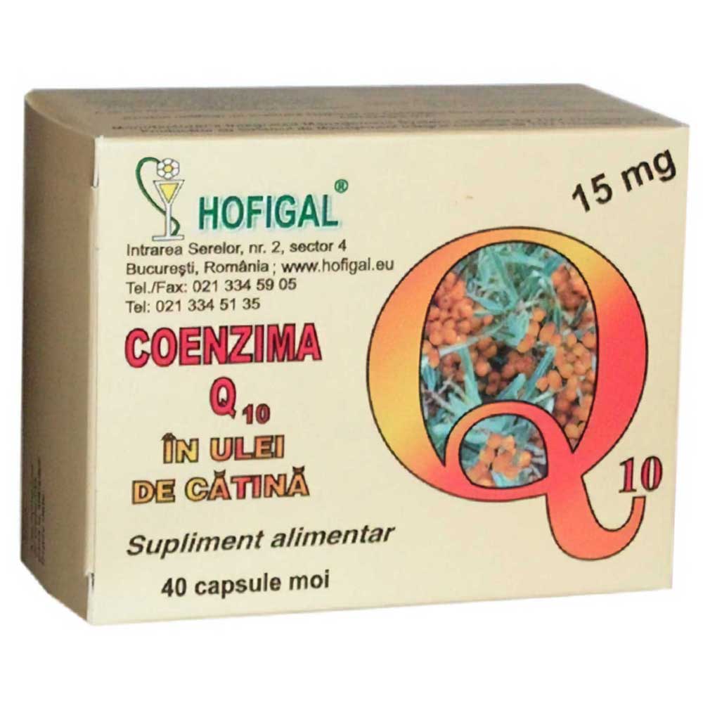 Coenzima Q10 15Mg + Ulei De Catina, 40 Capsule, Hofigal