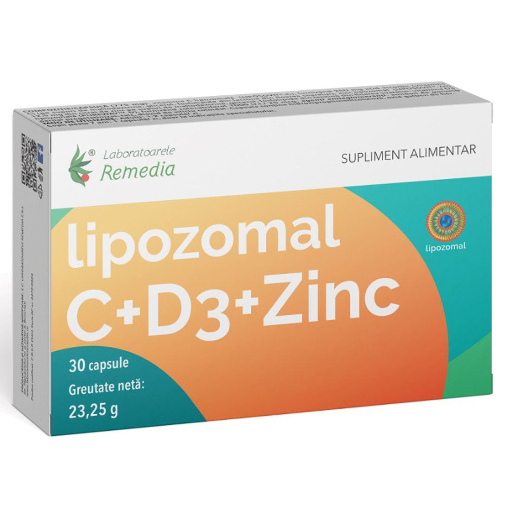 Lipozomal C+D3+Zinc, 30 capsule, Laboratoarele Remedia