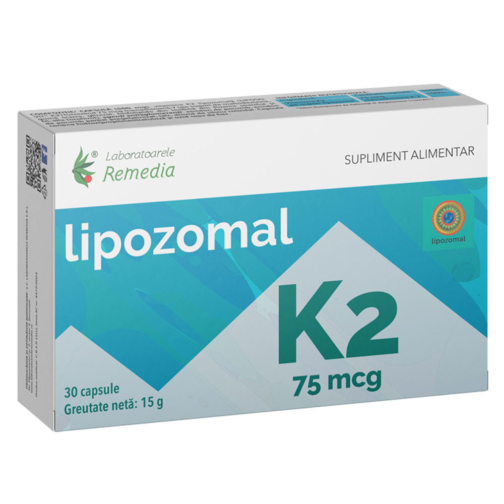Lipozomal K2 75 mcg, 30 capsule, Laboratoarele Remedia