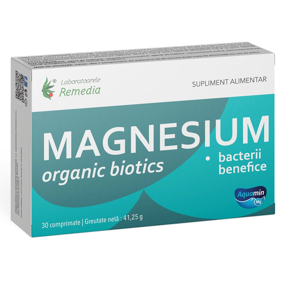 Magnesium Organic Biotics, 30 comprimate, Laboratoarele Remedia