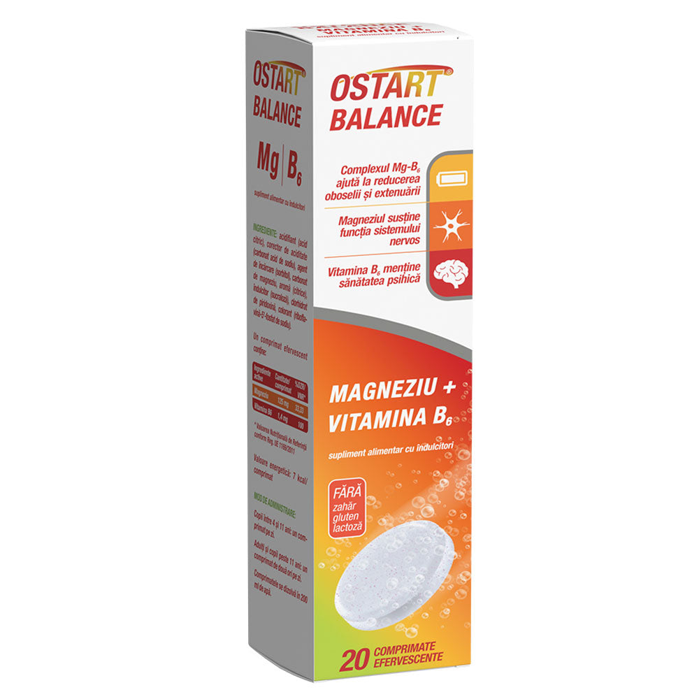 Ostart Balance Mg + B6, 20 comprimate, Fiterman Pharma