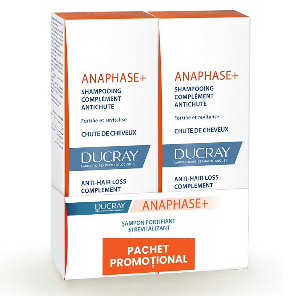 Pachet Sampon revitaliant si fortifiant Anaphase, 200ml + 200ml, Ducray
