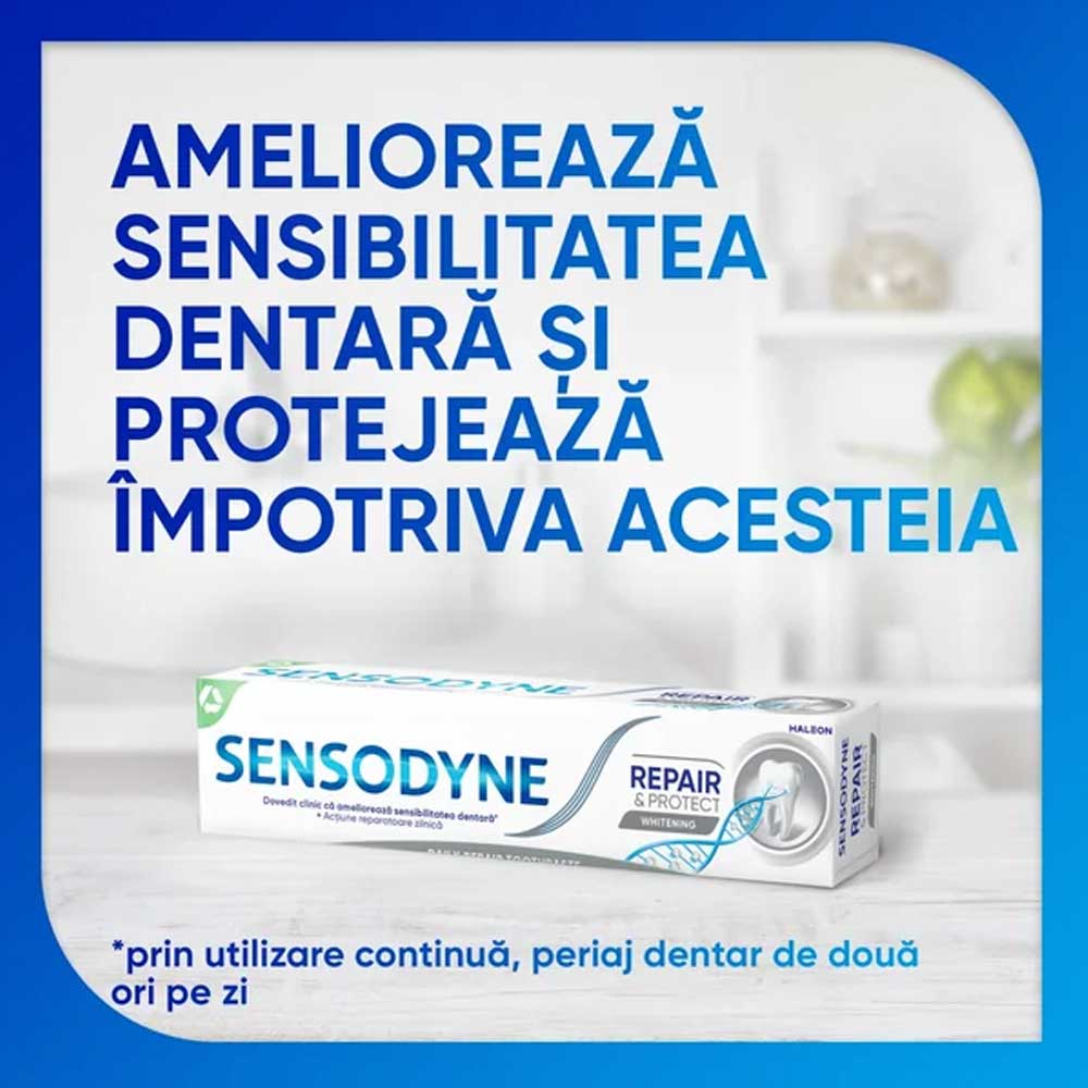 Pasta de dinti Sensodyne Repair & Protect Whitening, 75ml, Glaxo Consumer Healthcare