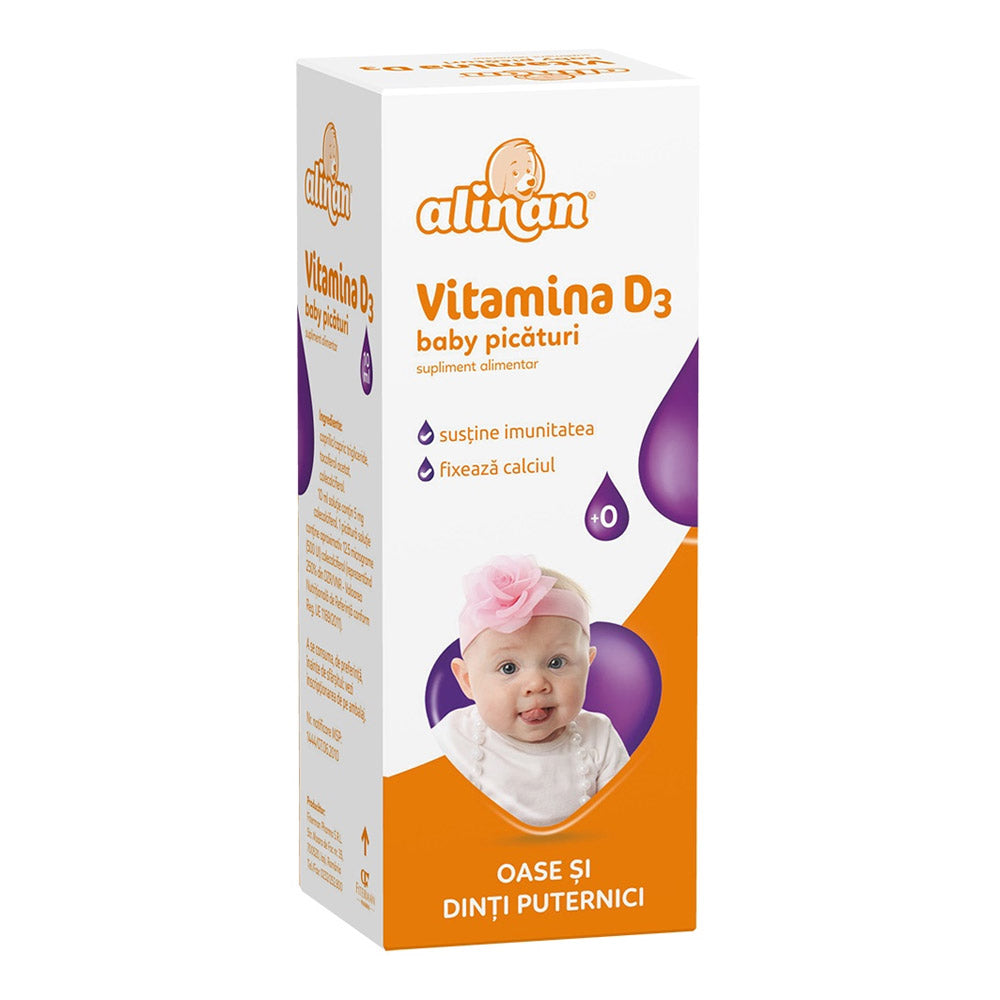 Vitamina D3 picaturi pentru copii Alinan, 10ml, Fiterman
