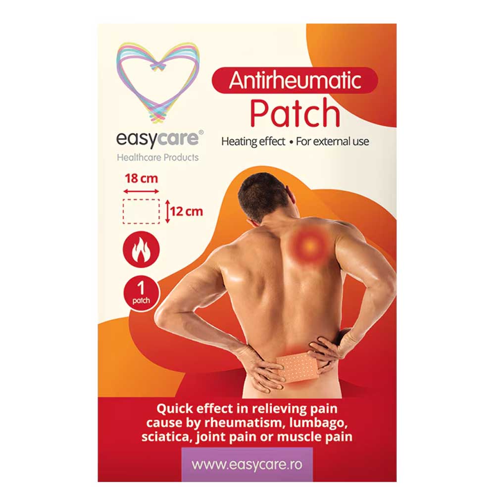 Plasture antireumatic cu efect de Incalzire 12 x 18cm, 1 bucata, Easy Care