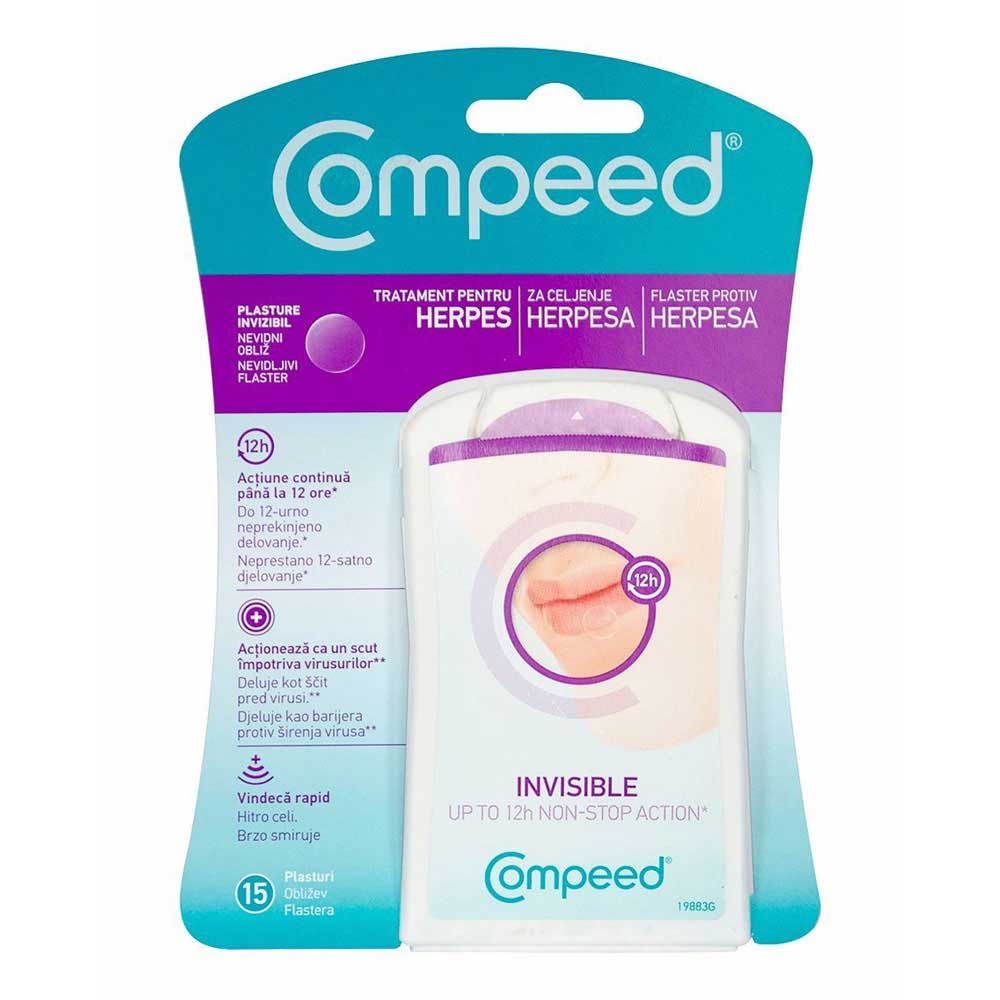 Plasturi tratament pentru herpes, 15 plasturi, Compeed