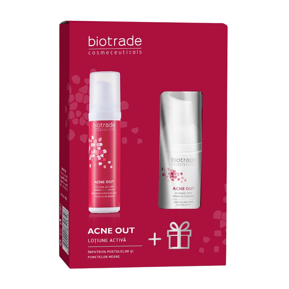 Pachet Acne Out Lotiune activa + Acne Out Oxy Wash, 60+50ml, Biotrade