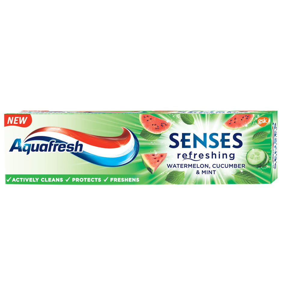 Pasta de dinti Aquafresh Senses, Watermelon, Cucumber & Mint, 75ml, Aquafresh